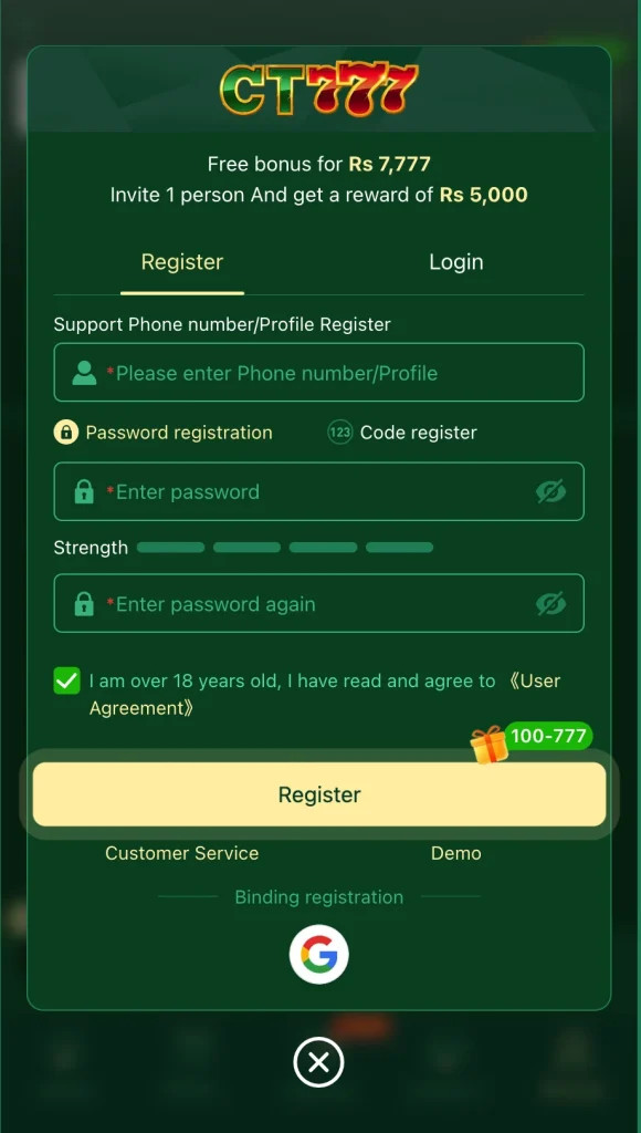CT777 SIGNUP